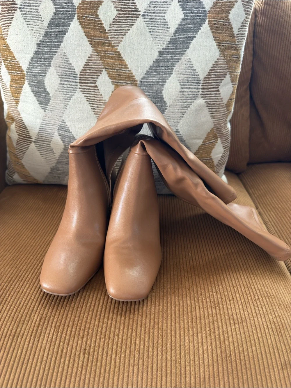 Steve Madden Lizah Knee-High Leather Boots - Tan